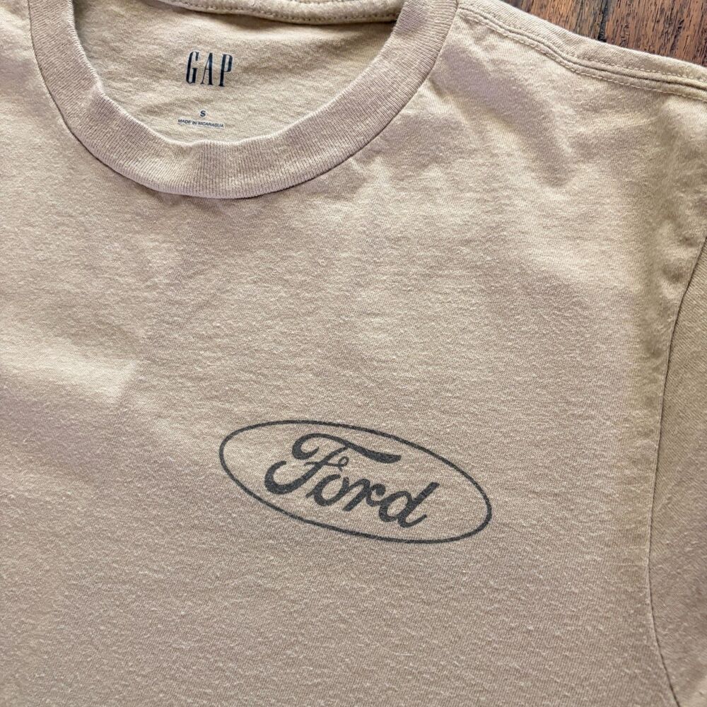 Gap Ford Bronco Truck Graphic Tee Shirt Tan S Small Classic Car